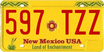 NM license plate 597TZZ