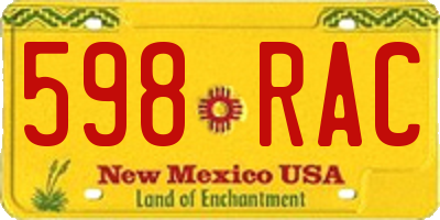 NM license plate 598RAC