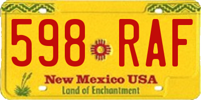 NM license plate 598RAF