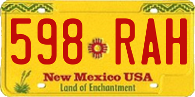 NM license plate 598RAH