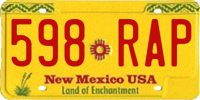 NM license plate 598RAP
