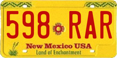 NM license plate 598RAR