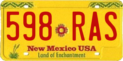 NM license plate 598RAS