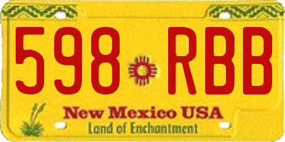 NM license plate 598RBB