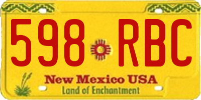 NM license plate 598RBC