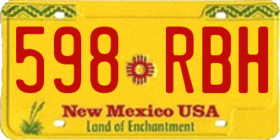 NM license plate 598RBH