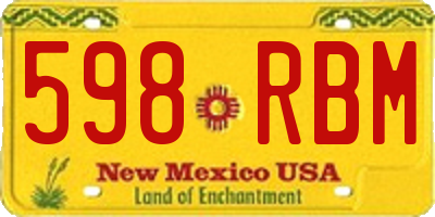 NM license plate 598RBM