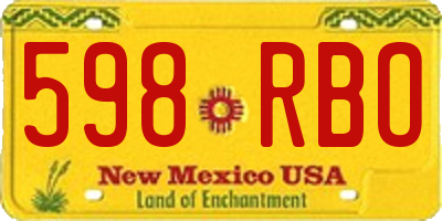 NM license plate 598RBO