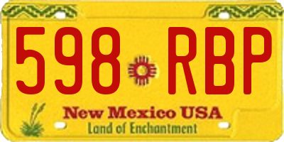 NM license plate 598RBP