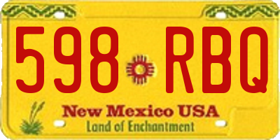 NM license plate 598RBQ