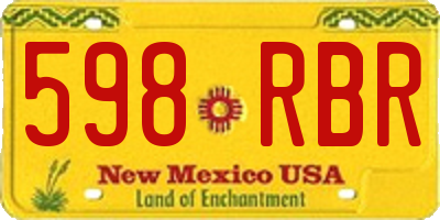 NM license plate 598RBR