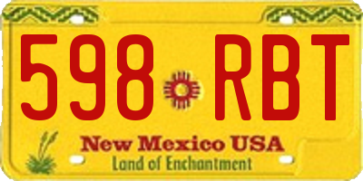 NM license plate 598RBT