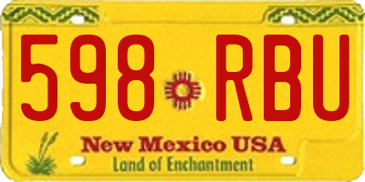 NM license plate 598RBU