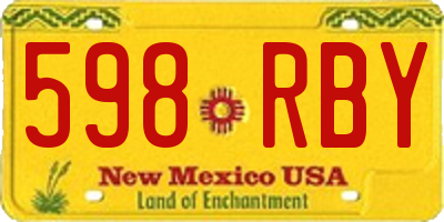 NM license plate 598RBY