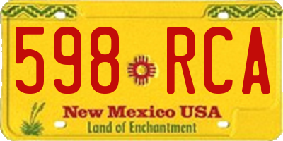 NM license plate 598RCA