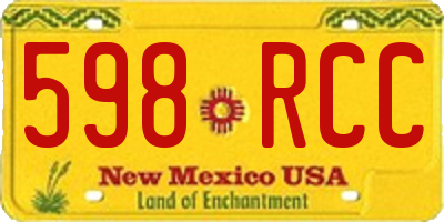 NM license plate 598RCC