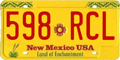 NM license plate 598RCL