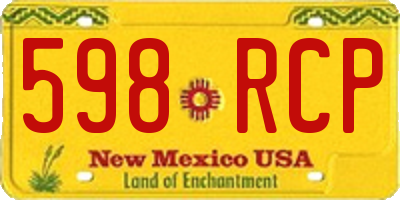 NM license plate 598RCP
