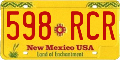 NM license plate 598RCR