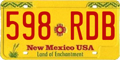 NM license plate 598RDB