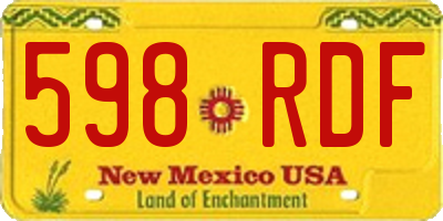 NM license plate 598RDF