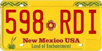 NM license plate 598RDI