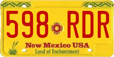 NM license plate 598RDR