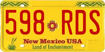 NM license plate 598RDS
