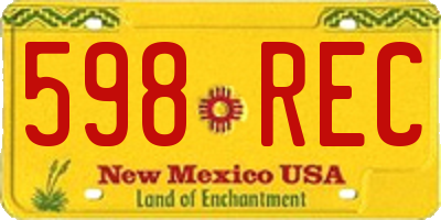 NM license plate 598REC