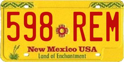 NM license plate 598REM