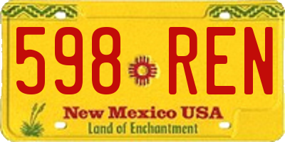 NM license plate 598REN