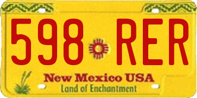 NM license plate 598RER