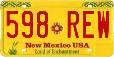 NM license plate 598REW