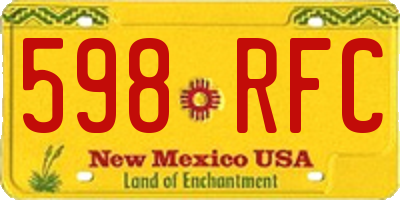 NM license plate 598RFC