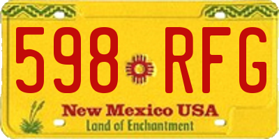 NM license plate 598RFG