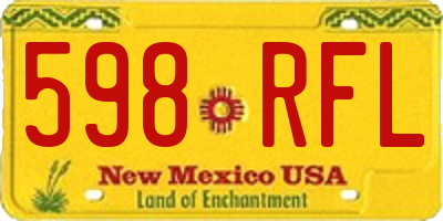 NM license plate 598RFL