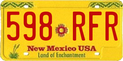 NM license plate 598RFR