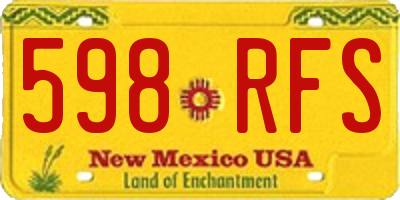 NM license plate 598RFS