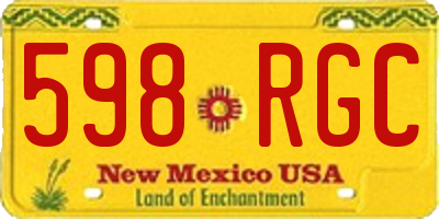 NM license plate 598RGC