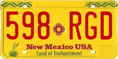 NM license plate 598RGD
