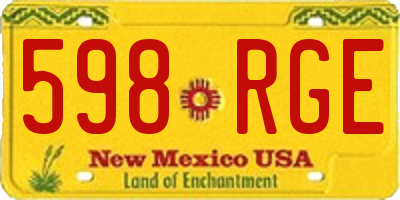 NM license plate 598RGE