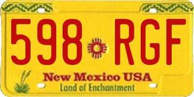 NM license plate 598RGF