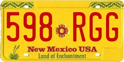NM license plate 598RGG