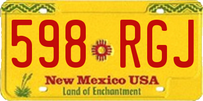 NM license plate 598RGJ