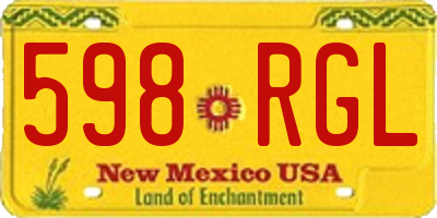 NM license plate 598RGL
