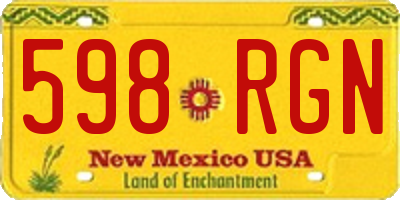 NM license plate 598RGN