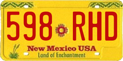 NM license plate 598RHD