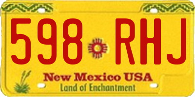 NM license plate 598RHJ