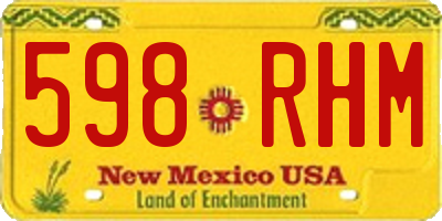 NM license plate 598RHM