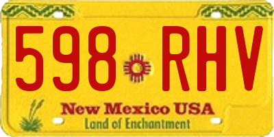 NM license plate 598RHV